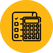 Calculator Black Icon with Orange Background